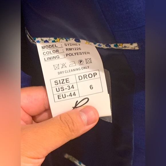 NWOT ROSSI MAN BLUE CHALK STRIPE SIZE 34S 3PC SUIT - Picture 11 of 11